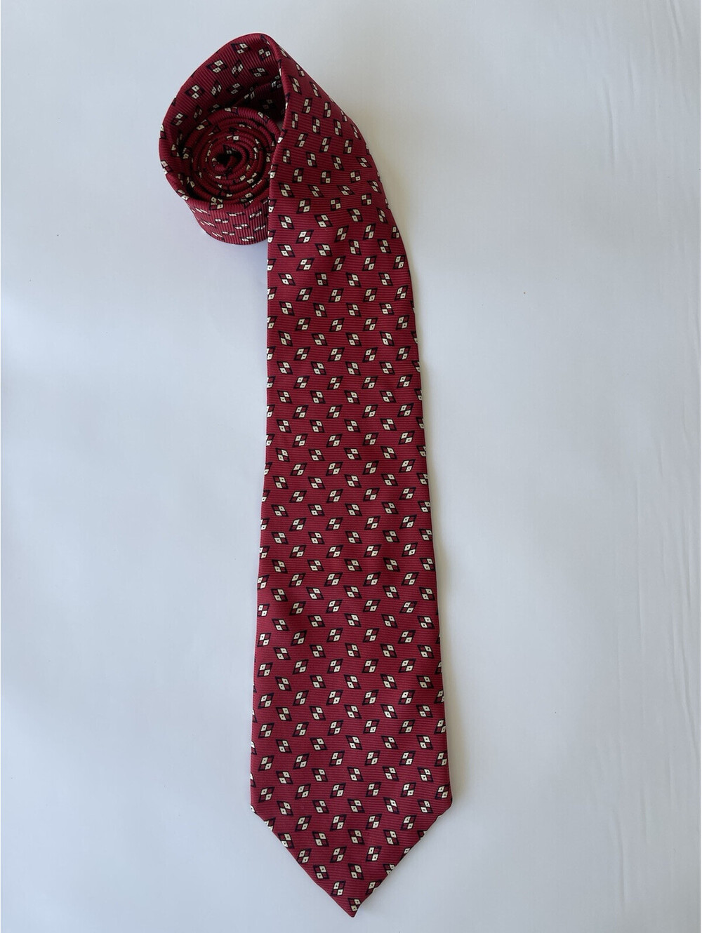 Polo Ralph Lauren Tie Geometric 100% Silk Hand Made in USA